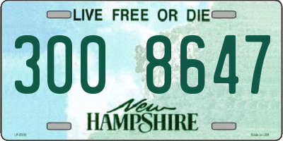 NH license plate 3008647