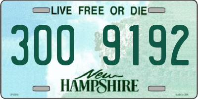 NH license plate 3009192