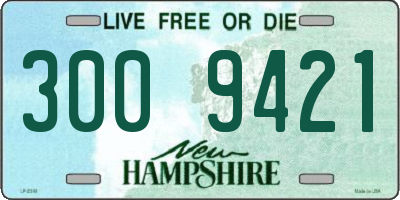 NH license plate 3009421