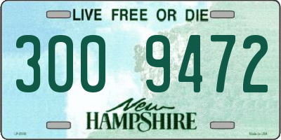 NH license plate 3009472