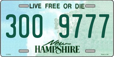 NH license plate 3009777