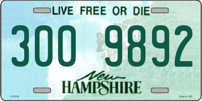 NH license plate 3009892