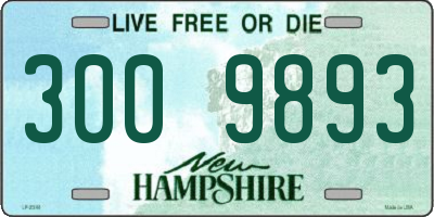 NH license plate 3009893