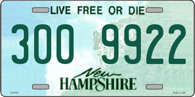 NH license plate 3009922