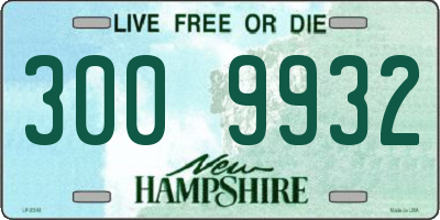 NH license plate 3009932