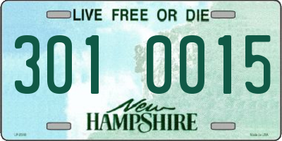 NH license plate 3010015