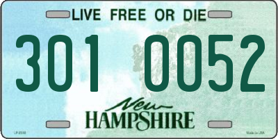 NH license plate 3010052