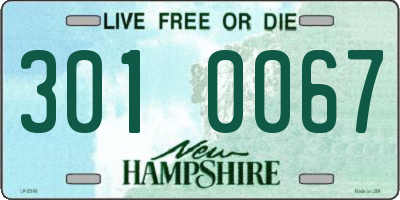 NH license plate 3010067
