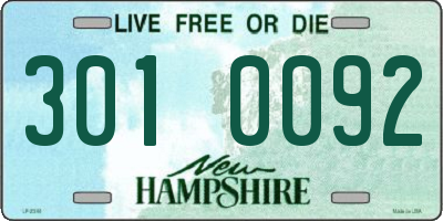 NH license plate 3010092