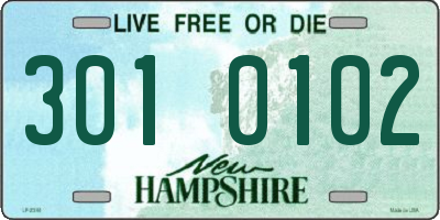 NH license plate 3010102