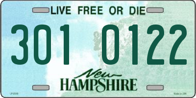 NH license plate 3010122