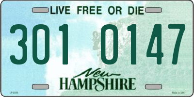 NH license plate 3010147