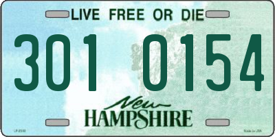 NH license plate 3010154
