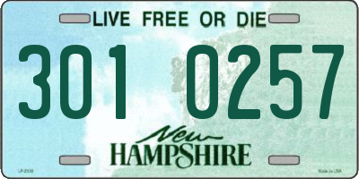 NH license plate 3010257