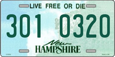 NH license plate 3010320