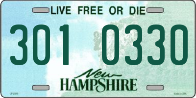 NH license plate 3010330