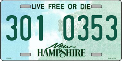 NH license plate 3010353