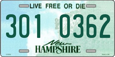 NH license plate 3010362