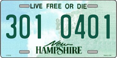NH license plate 3010401