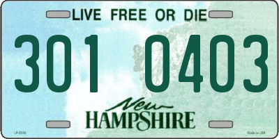 NH license plate 3010403