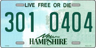 NH license plate 3010404