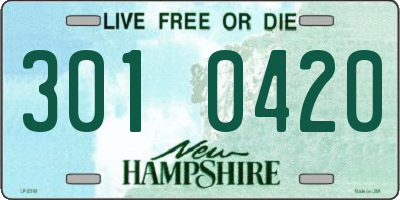 NH license plate 3010420