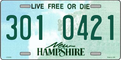 NH license plate 3010421