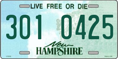 NH license plate 3010425