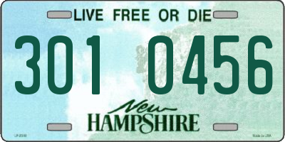 NH license plate 3010456