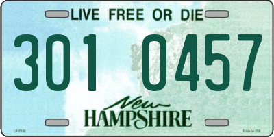 NH license plate 3010457