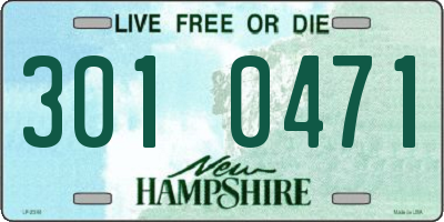 NH license plate 3010471