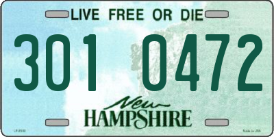 NH license plate 3010472