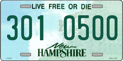 NH license plate 3010500