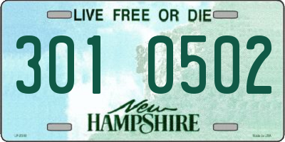 NH license plate 3010502