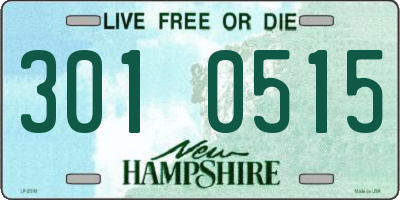 NH license plate 3010515