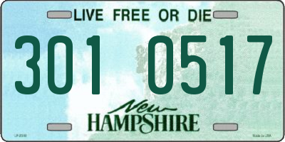 NH license plate 3010517