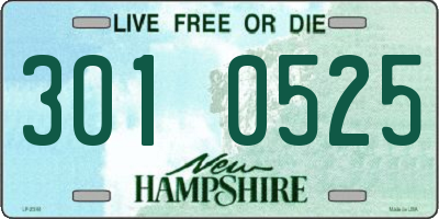 NH license plate 3010525