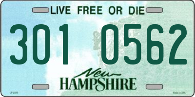 NH license plate 3010562