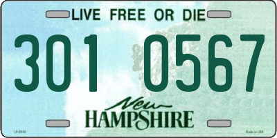 NH license plate 3010567