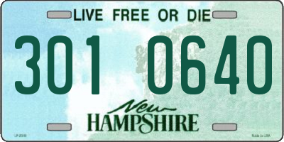 NH license plate 3010640