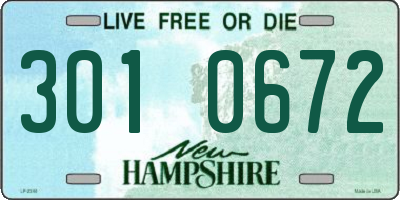 NH license plate 3010672