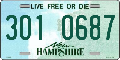 NH license plate 3010687