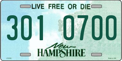 NH license plate 3010700