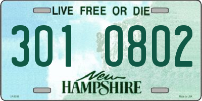 NH license plate 3010802