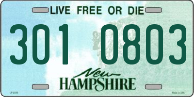NH license plate 3010803
