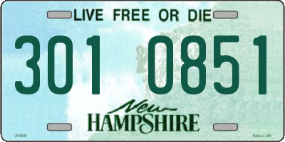 NH license plate 3010851