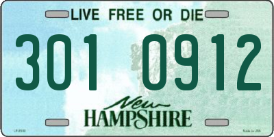 NH license plate 3010912