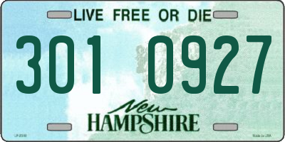 NH license plate 3010927