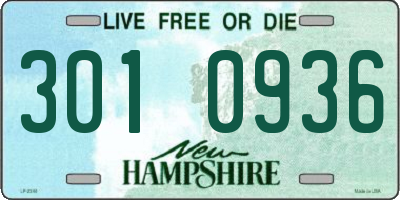 NH license plate 3010936