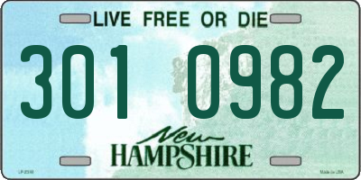 NH license plate 3010982